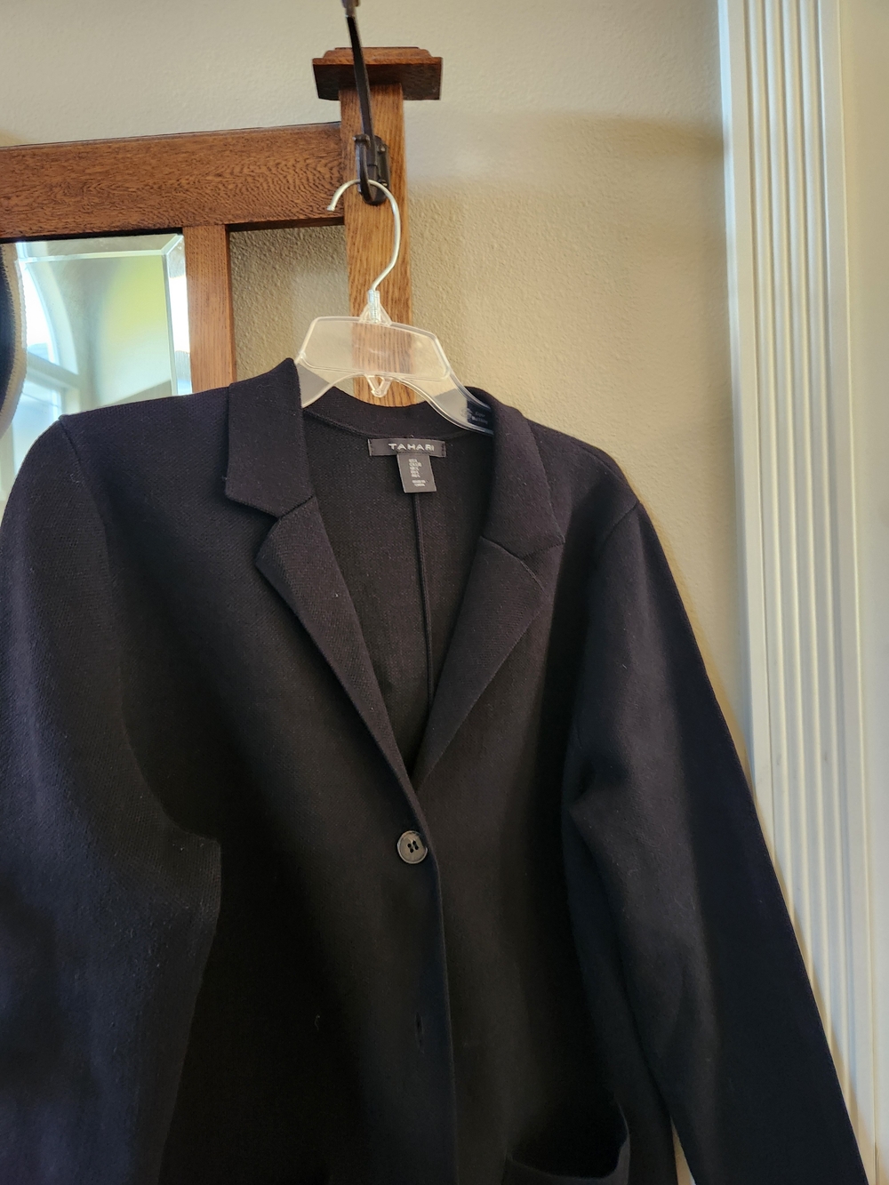 Tahari Black Knit Blazer Jacket Size Large - Picture 2 of 4